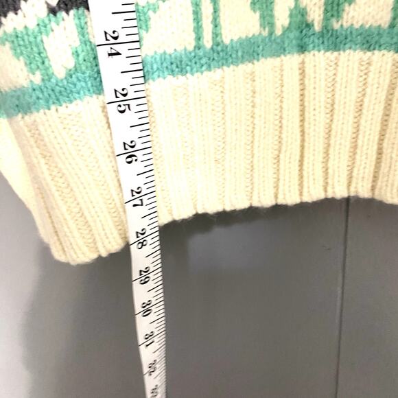 NEW American Eagle Blue Cream Oversized Fairisle Mock Neck Sweater S - Picture 4 of 7